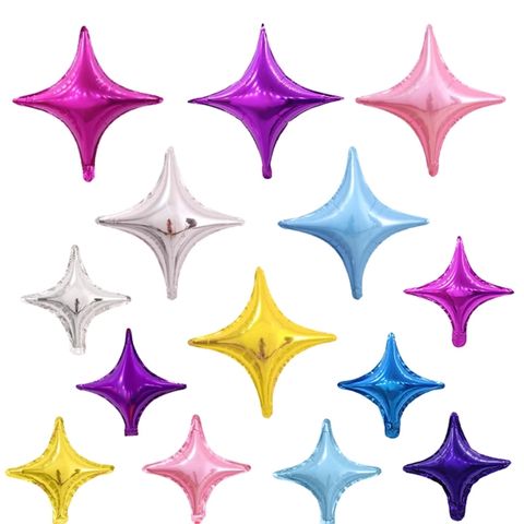 Blue Star Balloons Outer Space Decorations  10Pcs