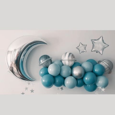 Outer Space Blue Balloon Garland Kit Astronaut Themed Party