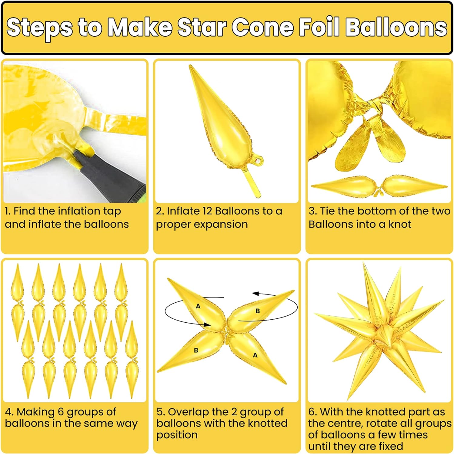 Gold Starburst Balloons Star Outer Space Decorations
