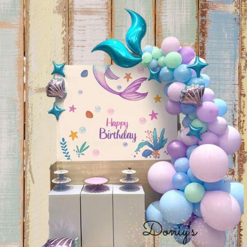 Mermaid Balloons Garland Kit Mermaid Birthday Theme