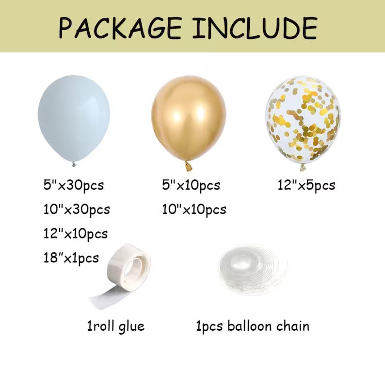 White Gold Confetti Balloon Garland  Arch Kit